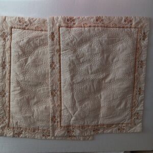 Victoria Classics Cotton Quilted Embroidered Standard Pillow Sham Set Ecru Gold